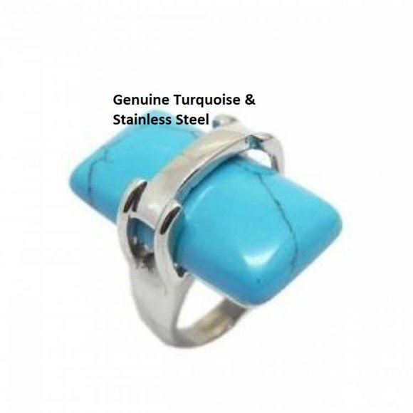 Genuine Turquoise Jewelry - Sold out sring stainless steel genuine turquoise